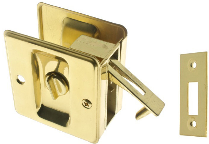 Solid Brass Pocket Privacy Pull, Polished Brass