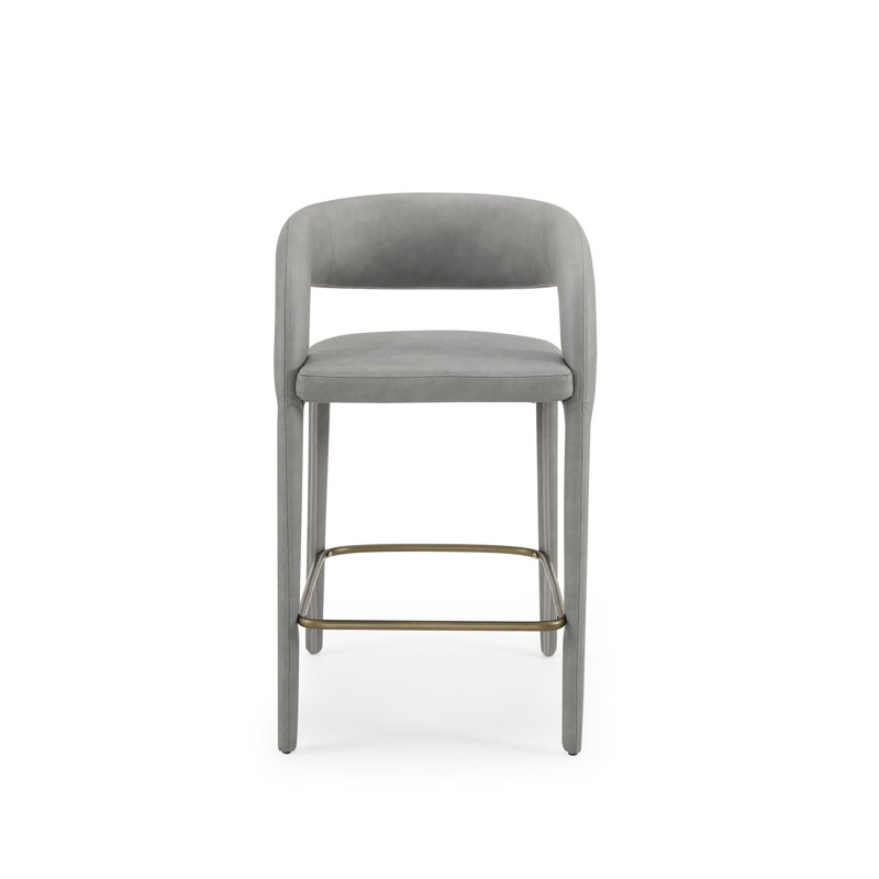 Freestyle 25.6'' Vegan Leather Counter Stool, Gray, 25.6''