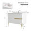 Meuble-lavabo incurvé moderne de 40 po avec comptoir en faux marbre, lavabo en céramique encastré et pieds dorés