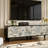 Solid Pine TV Stand with Enclosed Storage Cabinets-1570990335
