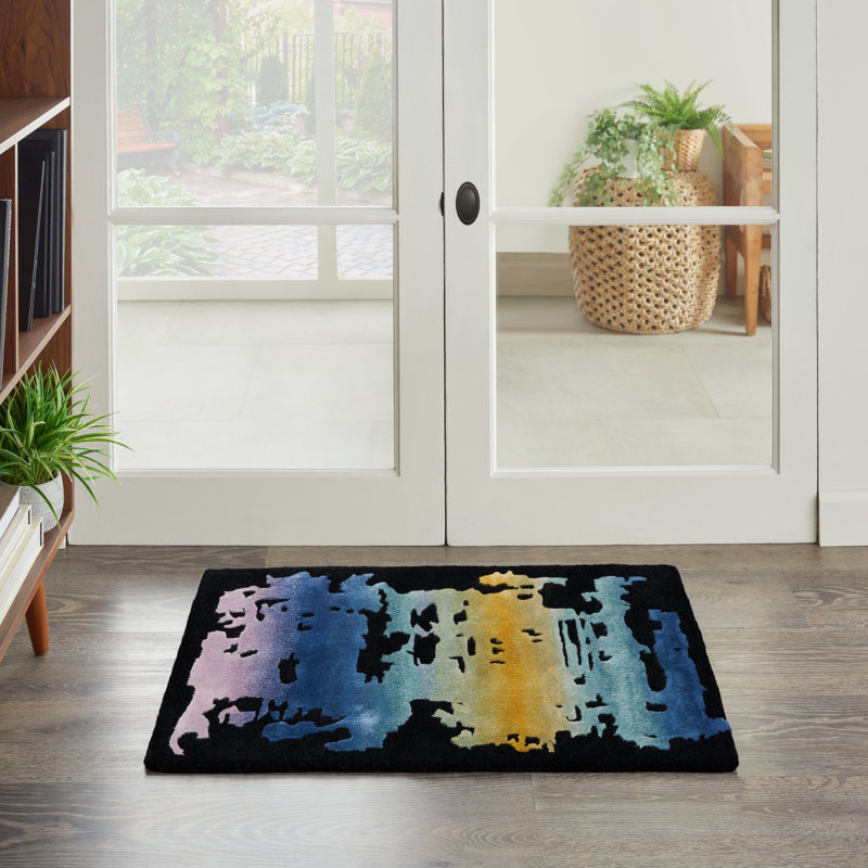 Zayia Nourison Area Rug Black/Multi, Rectangle 7'9" x 9'9"