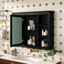 Armoire à pharmacie murale élégante avec miroir et 6 tablettes ouvertes (coiffeuse exclue)