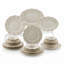 Artisan Weave Cream & Gold Scalloped Porcelain Dinnerware Set (26-Piece Service for 6)