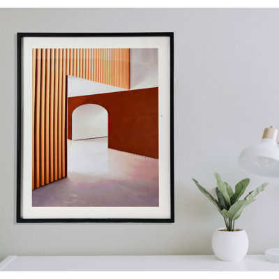 Photographie d'architecture en bois encadrée