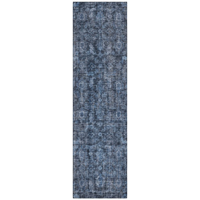 Machine Washable Indoor/Outdoor Chantille ACN1145 Blue Rug