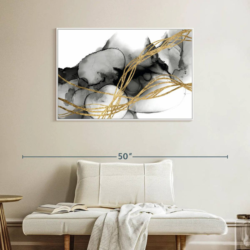 Matrice ondulée II, Cadre flottant blanc, 40 po x 27 po