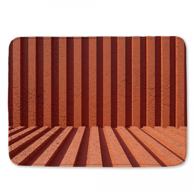 Orange Vertical Lines Bath Mat
