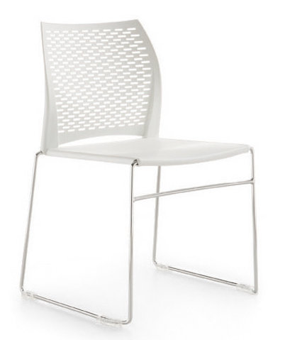 Chaise d'invité à traîneau réseau, Blanc