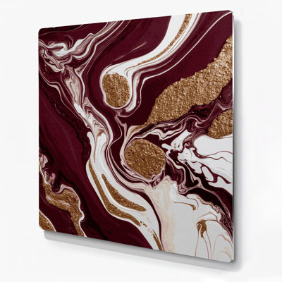 Art mural abstrait en métal rouge 81