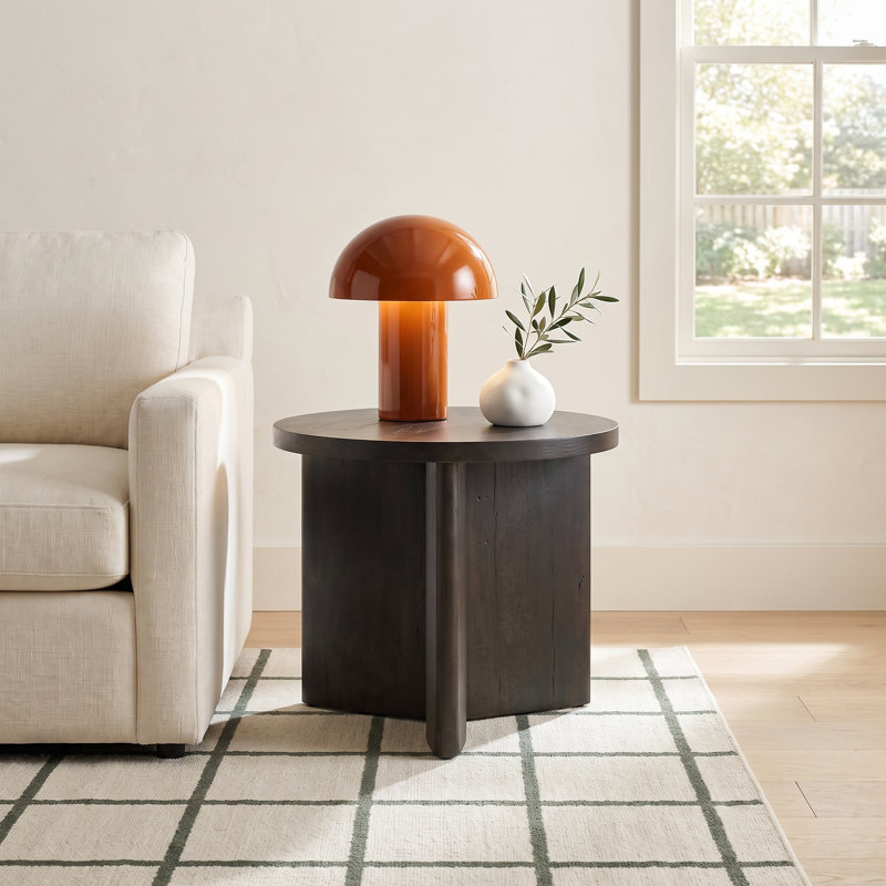 Genya Top End Table, Smoked Black Veneer