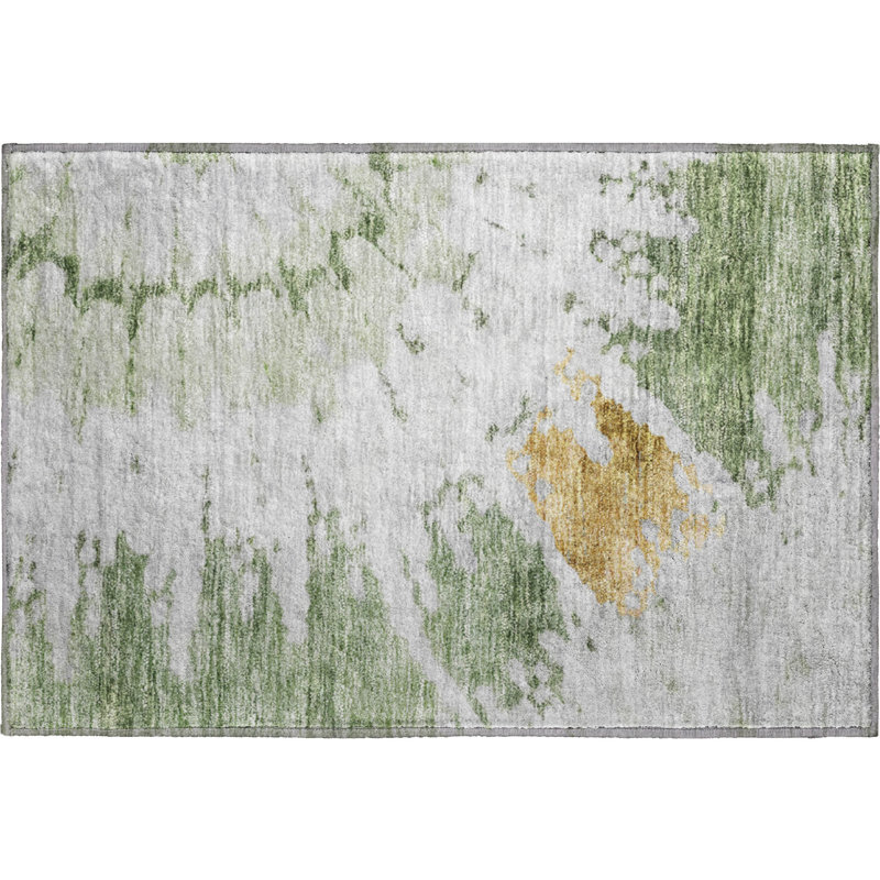 Premium Machine Washable Cerrito Aloe Rug, Rectangle 1'8" x 2'6"