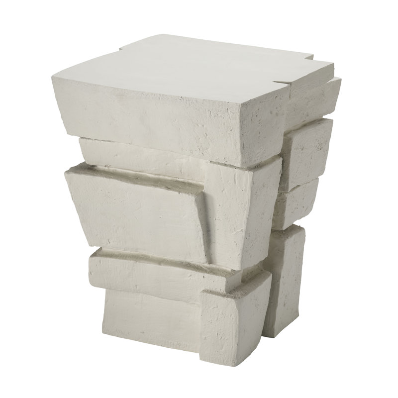 Brick Fiber Glass Side Table
