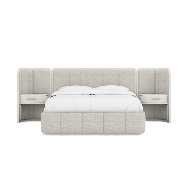 Ashlar Upholstered Wall Panel Bed, King
