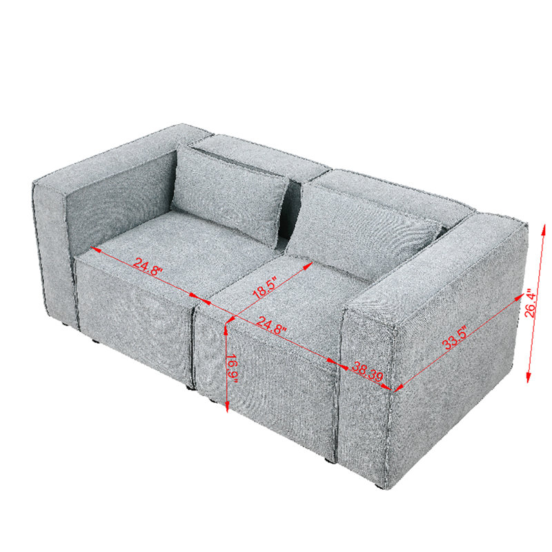 Canapé modulaire en tissu chenille, simple et grand, le siège et le dossier sont très doux. This Is également A Knock Down Canapé
