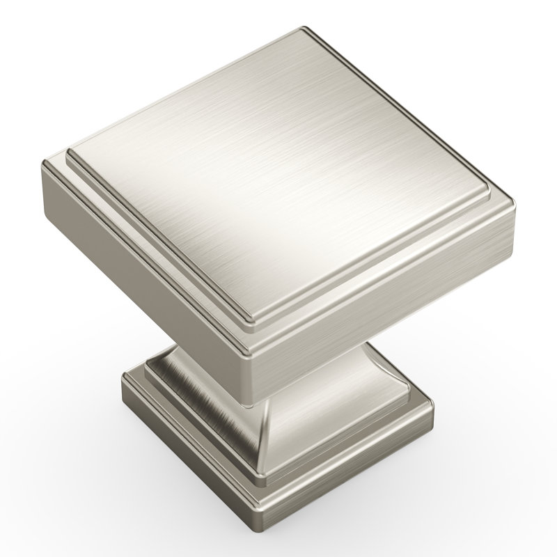 Brownstone Collection Square Knob - Cabinet Knob - Transitional Hardware for Drawers & Cabinets, Satin Nickel, 1-1/8"