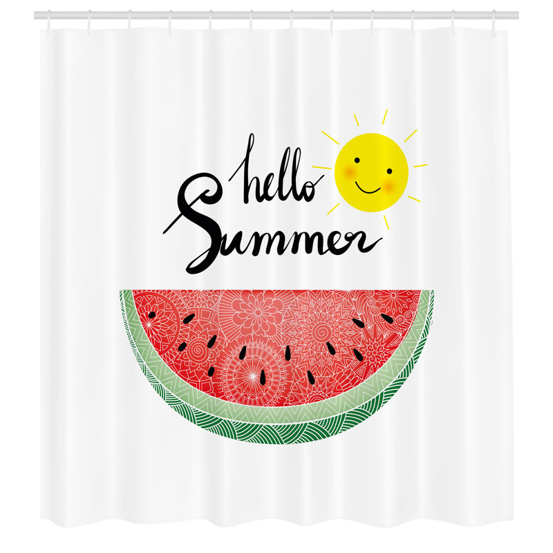 East Urban Home Hello Summer Shower Curtain Abstract Zentangle Multicolor, 70"H x 69"W