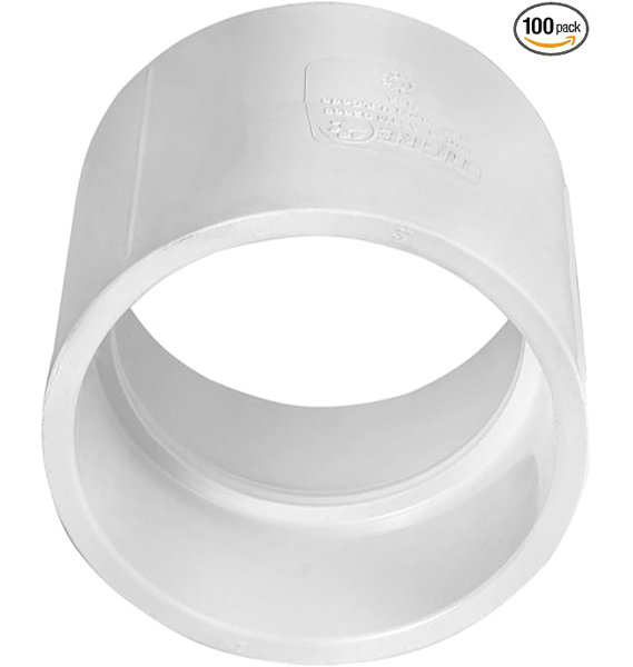 Supply Giant 1-1/2 in. White PVC DWV Coupling, Hub x Hub Drain, Waste ...