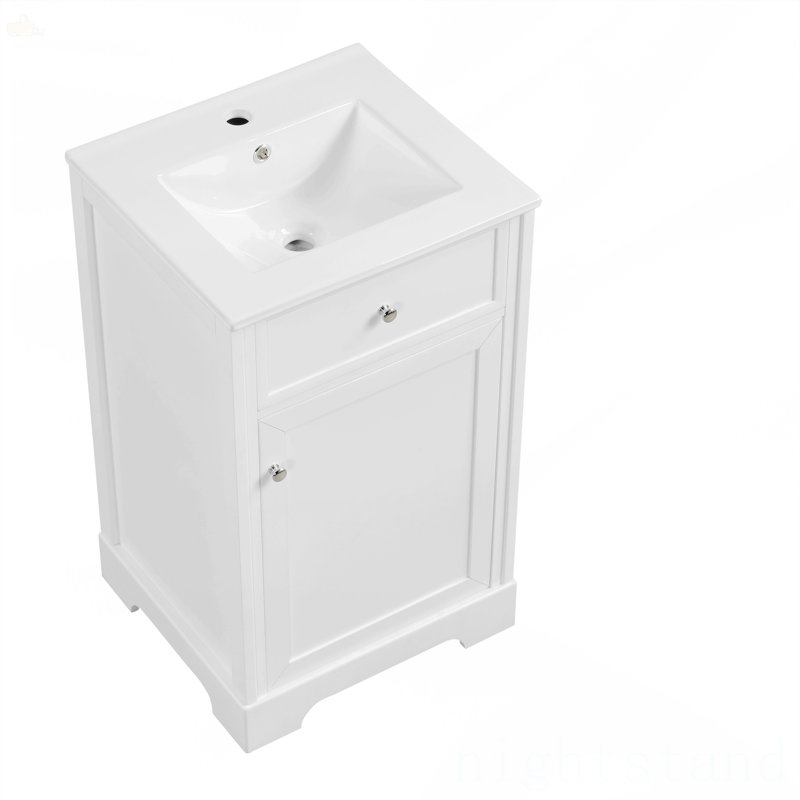 Meuble-lavabo de 20 po avec lavabo, Blanc