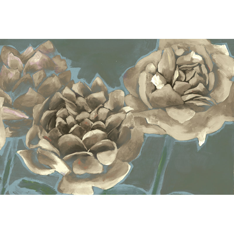 White Blue Flower - Wrapped Canvas Art Prints, 30cm H x 46cm W