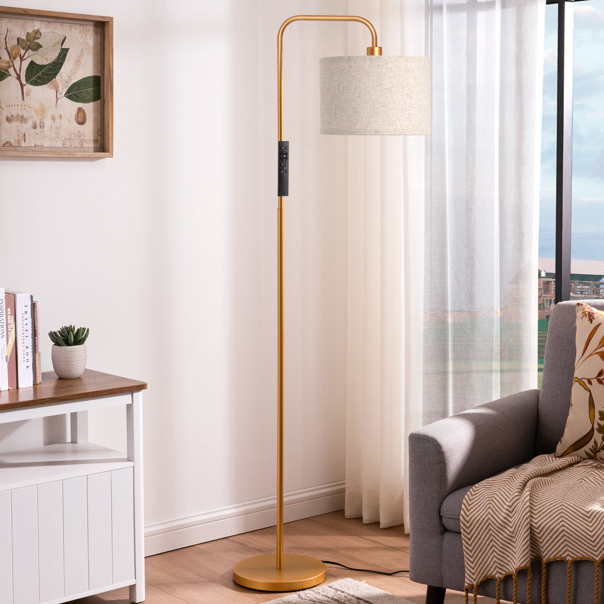 Modern Arc Floor Lamp for Living Room | Dimmable LED Lighting view 3