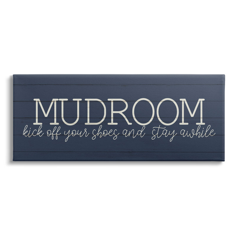 «Mudroom Kick Off Shoes», art mural à motif de grain rustique par Kim Allen, Toile, L 40 po x H 17 po