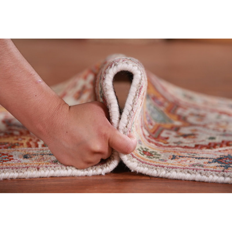 Tapis indien traditionnel fait à la main gris 2 x 3