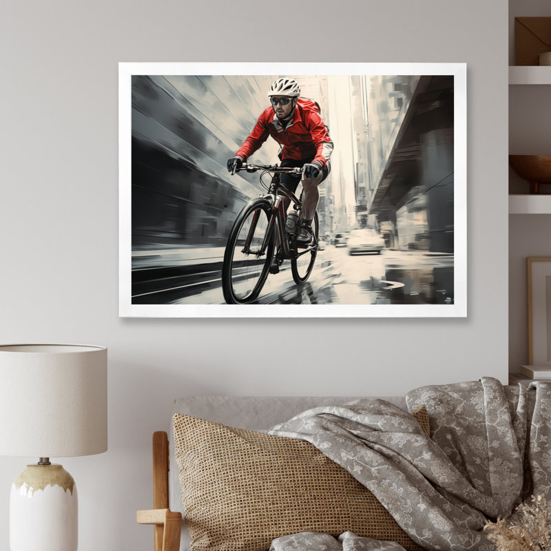 Pédale de bicyclette Power II - imprimé, Cadre photo blanc, H 30 po x l 40 po x P 1,5 po