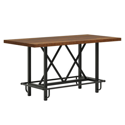 TribeSigns 62.99" Bar Table, Farmhouse Pub Bar Counter Height Table(without Footrest)