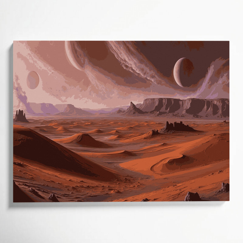 Art mural sur toile Space Mars, H 12 po x l 18 po
