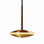 Chrona Modern Round Spun Brass Pendant Light, Horizontal