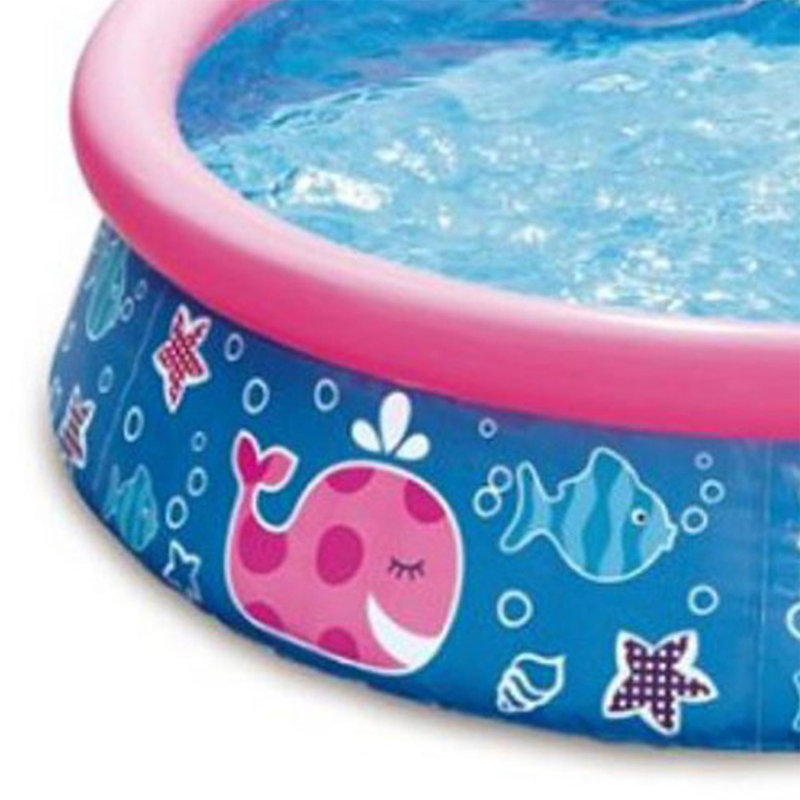 Summer Waves Pink Whale Print Inflatable Kiddie Pool