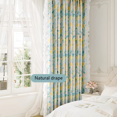 Floral Curtains For Bedroom Patterned Window Drapes For Dining Living Room 2 Panels