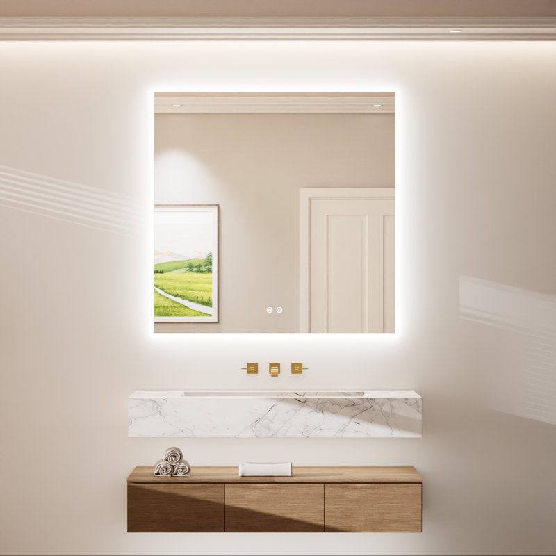 Armadale Backlit LED Anti-Fog Bathroom Mirror, 36" x 36"