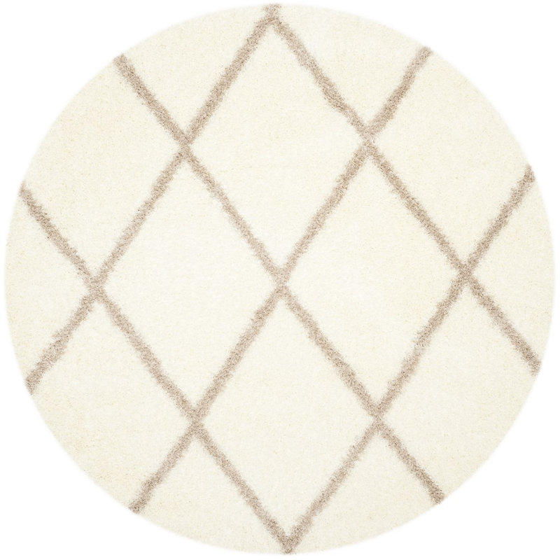 Amhold Shag Performance Geometric Rug, Round 6'7"