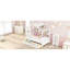 Lit simple en bois avec 2 tiroirs et tablette arrière, blanc, convient aux tiroirs de rangement blancs Rest Play