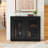 Mid Century Modern Fluted Hollowed Out Sideboard Cabinet with 2 Outlet Holes, Buffet Cabinet with Storage, Black Storage Cabinet for Living Room, Entryway, Hallway, Dining Room, Kitchen-1099040590