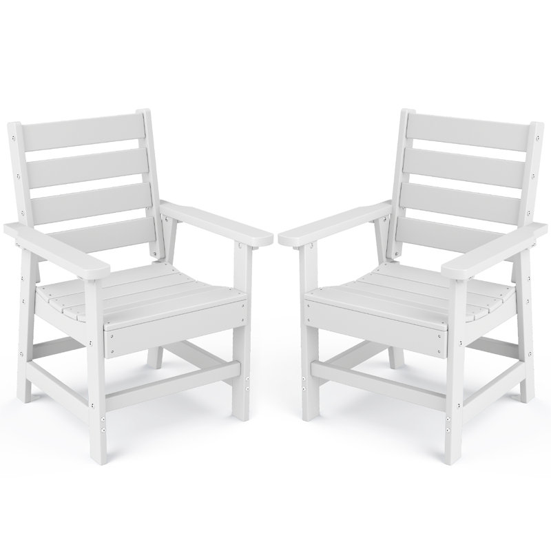 Ensemble de chaises d'extérieur 20,3 W Hdpe, Blanc