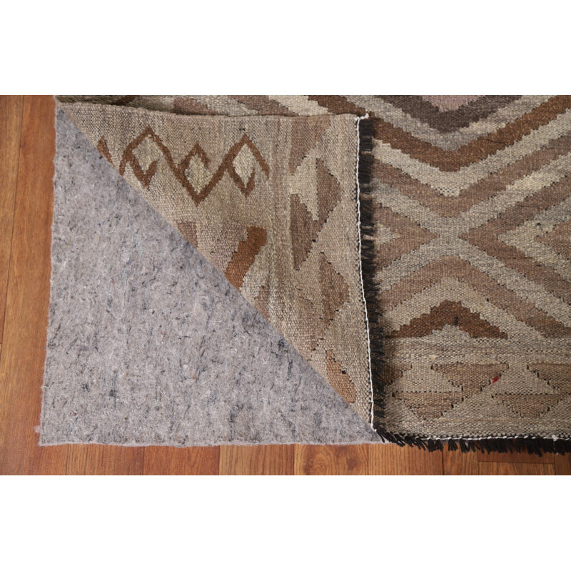 Brown Kilim Reversible Wool Area Rug 5x6