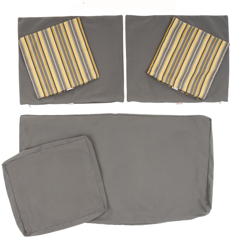 Outdoor Sunbrella Loveseat Cushion Cover, Charcoal Grey Sunbrella®