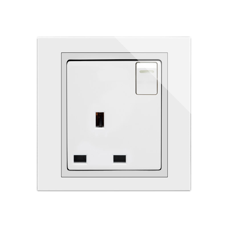 Crystal CT 13A Single Plug Socket With Switch White, White