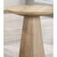 Table de bout ronde à piédestal unique avec structure en bois d'hévéa et finition chêne