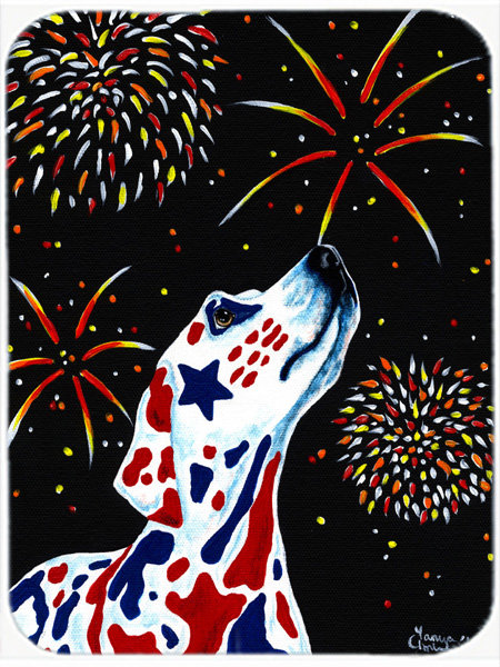 Planche à découper en verre dalmatien patriotique caroline