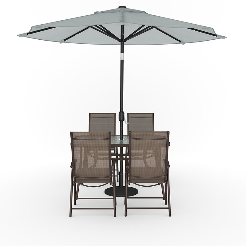Grace-Leigh Square Table Set, Grey/Beige, 72cm H x 80cm W x 120cm L, Yes