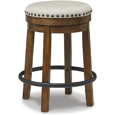 Tabouret de bar rotatif industriel de 24 pouces, tabouret de comptoir rembourré en polyester