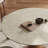 Simple modern round retro dining table-106693020