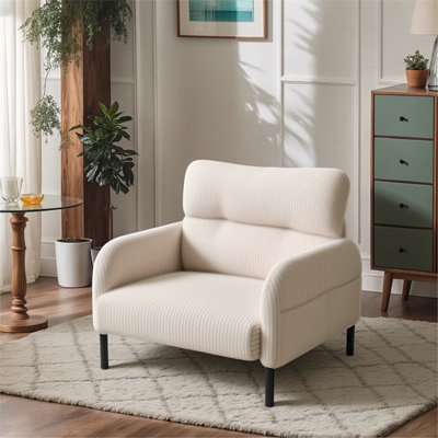 Modern Corduroy Upholstered Accent Chair
