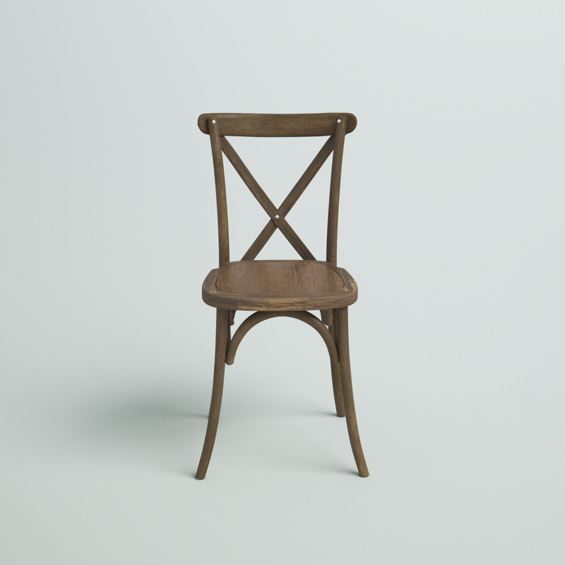 Adamsville Cross Back Stacking Side Chair, Brown