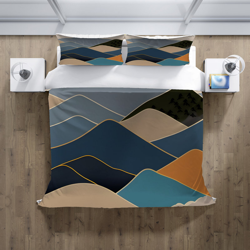 Polyester Abstract Duvet Cover, Twin Duvet Cover + 1 Queen Sham