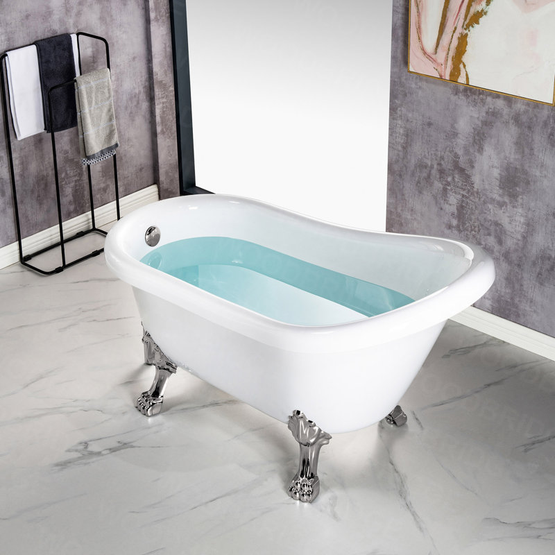 Aether 53.88 " L x 29.88 " W Mounting / Installation Required Soaking Acrylic Bathtub, Brushed Nickel