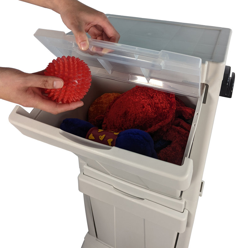 Gray Plastic Pet Food and Toy Storage Tower
